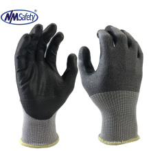 NMSafety 18 gauge Nylon+HPPE +glass fiber liner coated pu soft Cut resistant A2 work glove